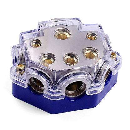 5 Way Power/Ground Distribution Block 0 AWG In, 2/4/8 AWG Out