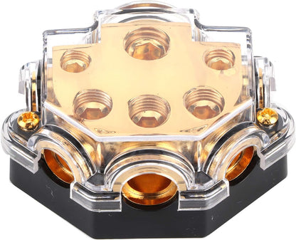 5 Way Power/Ground Distribution Block 0 AWG In, 2/4/8 AWG Out