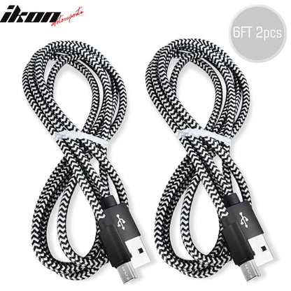 Type C USB Charge Cable Fast Charging Data Sync Cable Nylon 6Ft 2Pcs