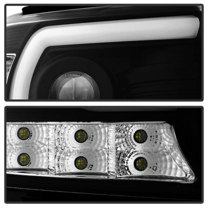 Spyder GMC Sierra 14-16 Projector Headlights Light Bar DRL Blk PRO-YD-GS14V2-LBDRL-BK 5080851