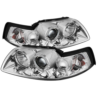 Spyder Ford Mustang 99-04 Projector Headlights LED Halo Chrome High H1 Low H1 PRO-YD-FM99-1PC-AM-C 5010452