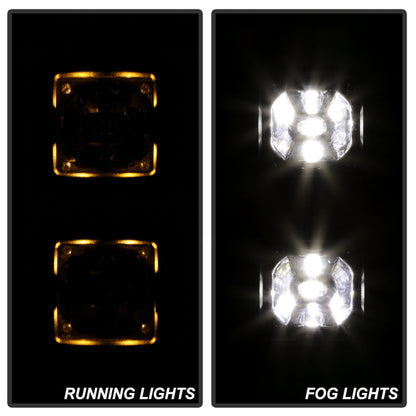 Spyder Dodge Ram 2013-2018 1500 Only Full LED Fog Lights W/Bracket and Universial Switch- Clear 9045424