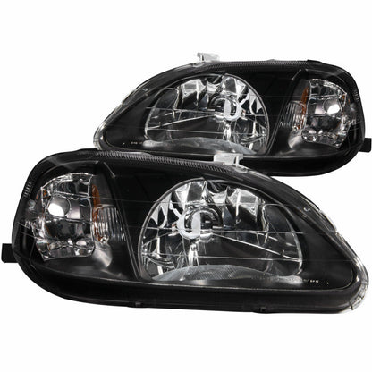 Anzo 1999-2000 Honda Civic Crystal Headlights Black