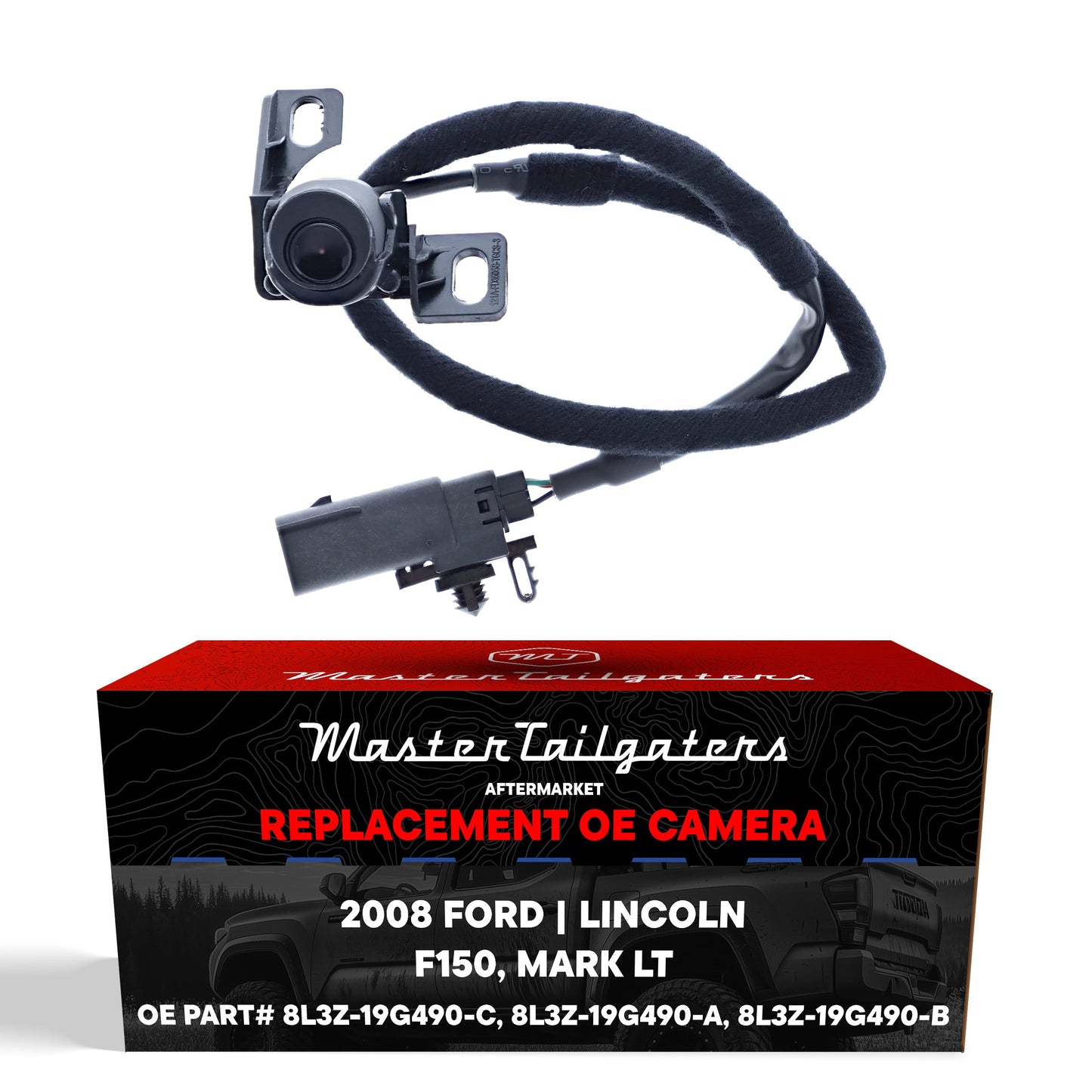 Ford F150 / Lincoln Mark LT (2008) OEM Replacement Backup Camera OE Part # 8L3Z-19G490-A, 8L3Z-19G490-B, 8L3Z-19G490-C
