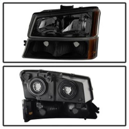 SPYDER Xtune Chevy Silverado 2500HD 03-06 Crystal Headlights w/ Bumper Lights HD-JH-CSIL03-AM-BSM-SET 9030253