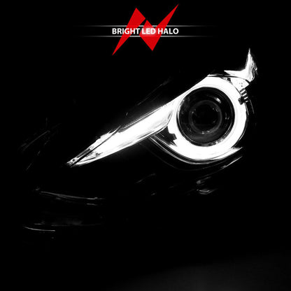 Anzo Projector Headlights With Halo Black w/Amber 14-17 Mazda 3
