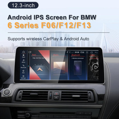BMW 6Series F06 F12 F13 12.3" Android Car Stereo Apple CarPlay Android Auto Screen Upgrade
