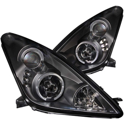 Anzo 2000-2005 Toyota Celica Projector Headlights w/ Halo Black