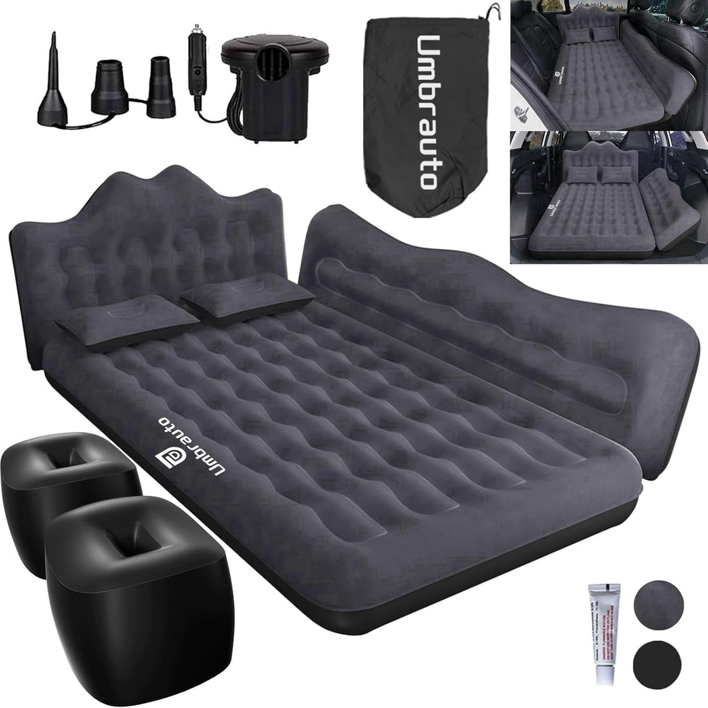 Umbrauto 23.62in/60cm Wide Inflatable Truck Mattress Car & SUV Back Seat Camping Bed with Pump