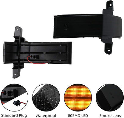 2014-2019 GMC Chevy Sierra Silverado HD Smoked Switchback LED Mirror Lights