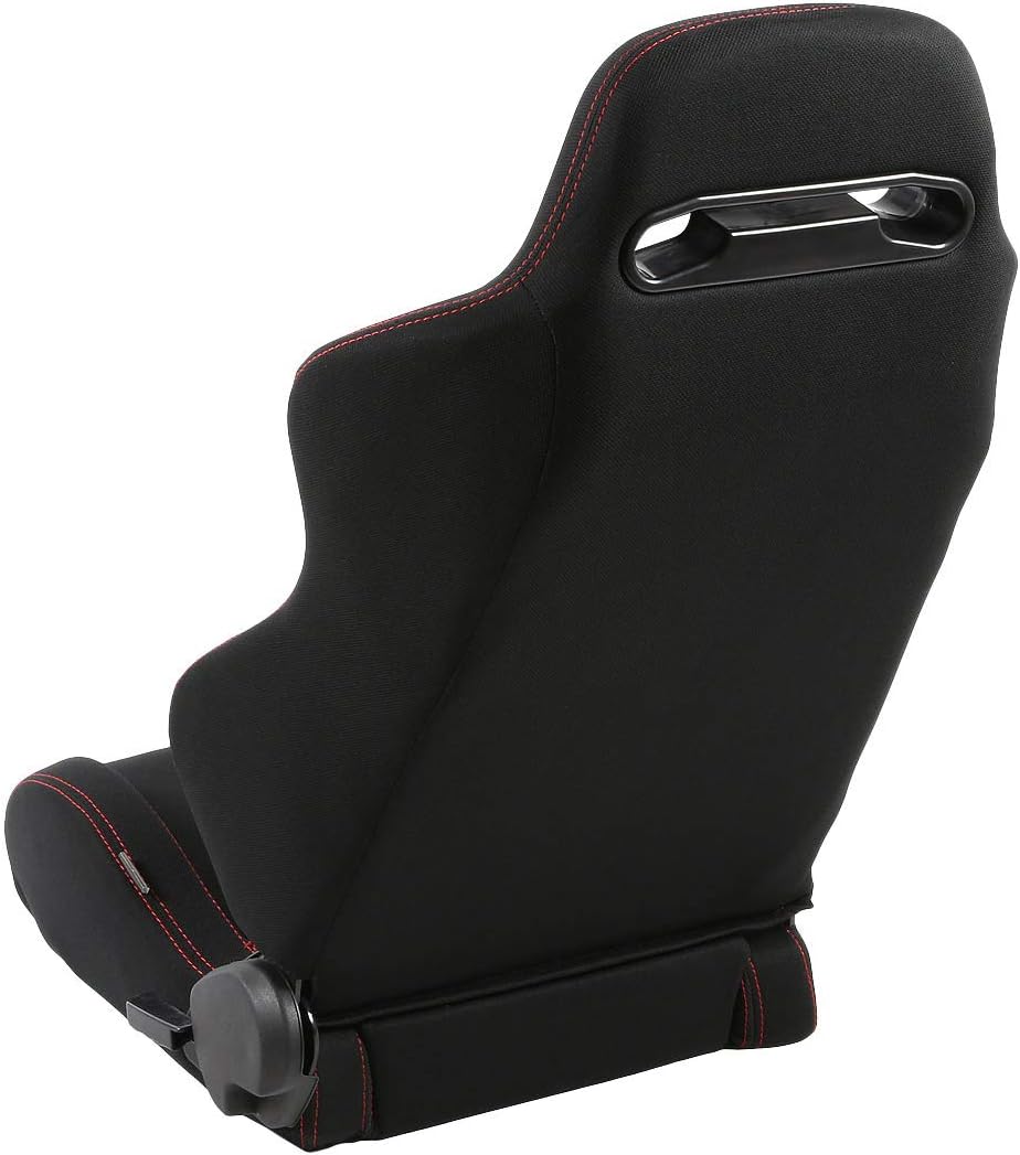 NRG TYPE-R FULLY RECLINABLE RED STITCH RACING SEATS - PRICED PER PAIR