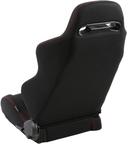 NRG TYPE-R FULLY RECLINABLE RED STITCH RACING SEATS - PRICED PER PAIR