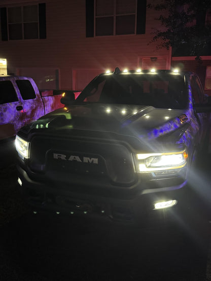 2019-2026 Ram HD Clear Smoked White Amber LED Roof Cab Lights
