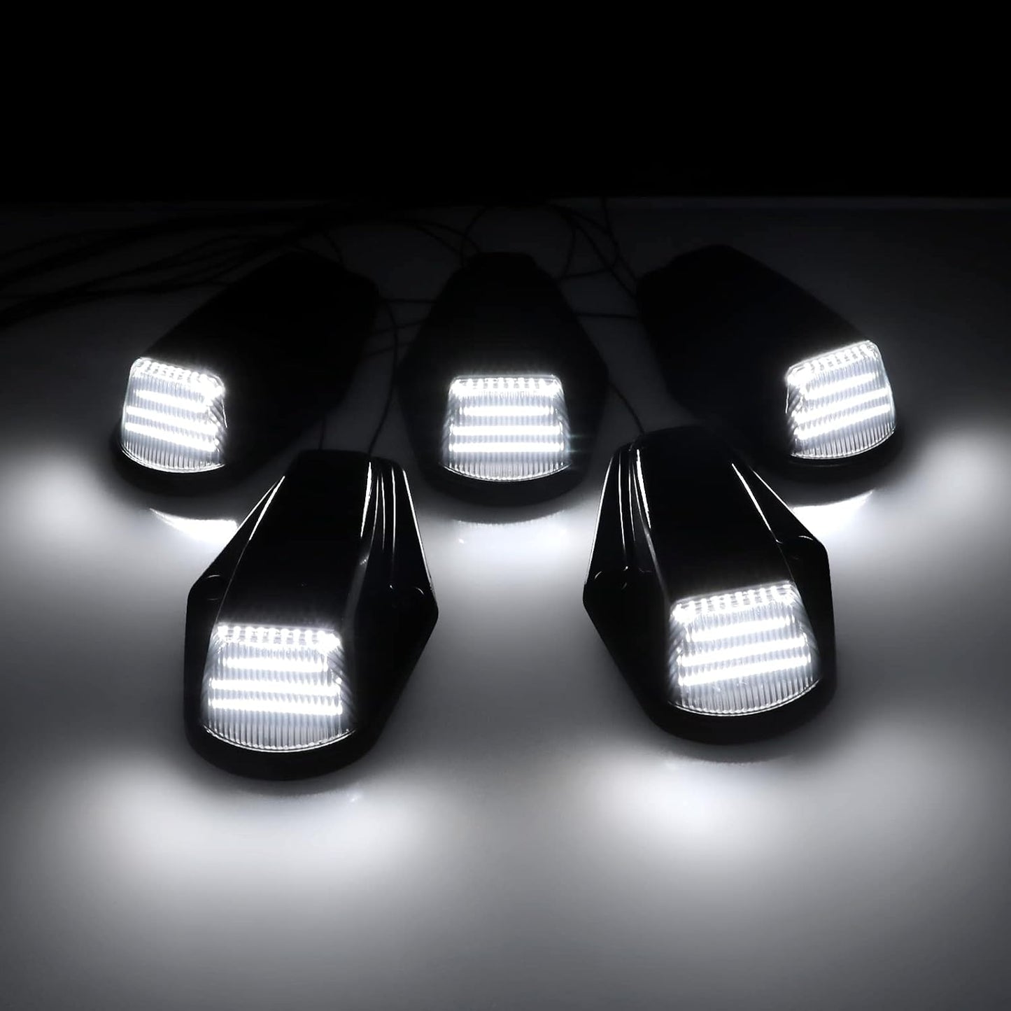 1984-1998 Ford F250 Super Duty Clear Smoked White Amber LED Roof Cab Lights