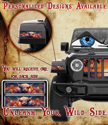 Highland cow Jl and Gladiator Turn signal decal 61