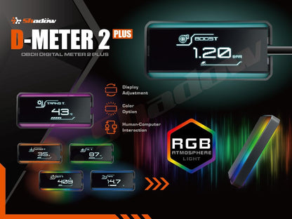 Shadow D-METER-2 Plus Multi OBD2 Display Gauge