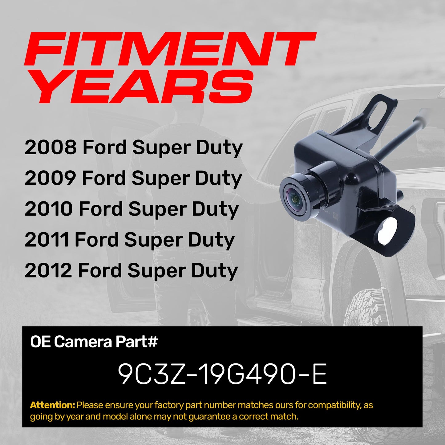Ford Superduty (2008-2012) OEM Replacement Backup Camera OE Part # 9C3Z-19G490-E