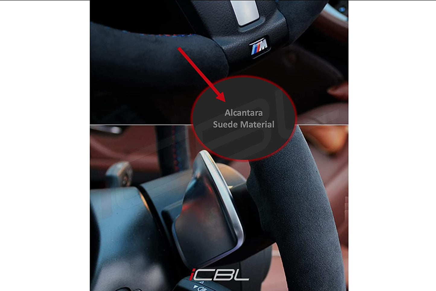 BMW F-Series Alcantara Suede Steering Wheel Cover DIY (Red Stripe)