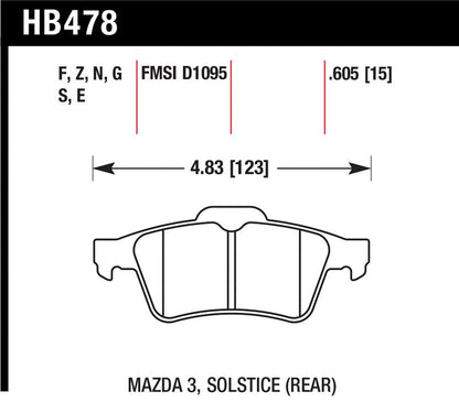 Hawk 13-14 Ford Focus ST / Mazda/ Volvo Performance Ceramic Street Rear Brake Pads