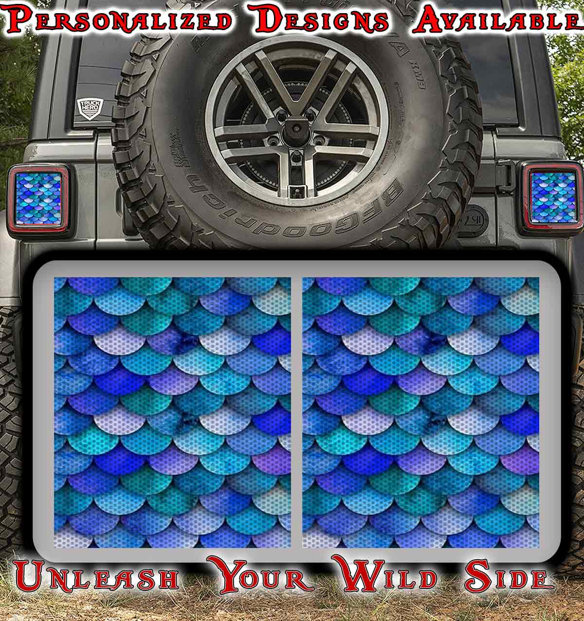 Mermaid scales Taillight cover decal 62