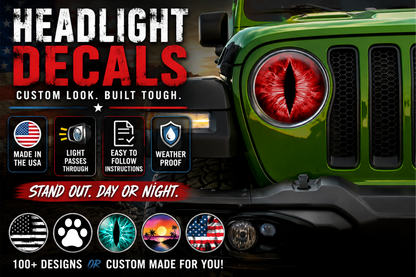 Red cat eyes for the headlight decals 63