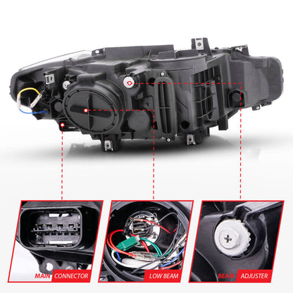 Anzo 2012-2015 BMW 3 Series Projector Headlights w/ U-Bar Black