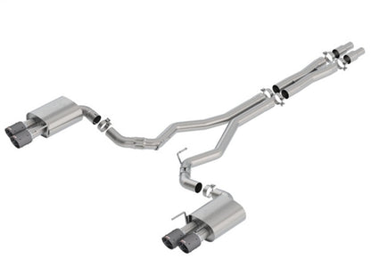 Borla 2018 Ford Mustang GT 5.0L AT/MT (w/o Valves) ATAK 3in Cat-Back Exhaust w/Carbon Fiber Tips 140746CF