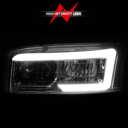 Anzo 99-17 GMC Sierra/Denali Headlights Chrome Amber (w/C Light Bars) 111523