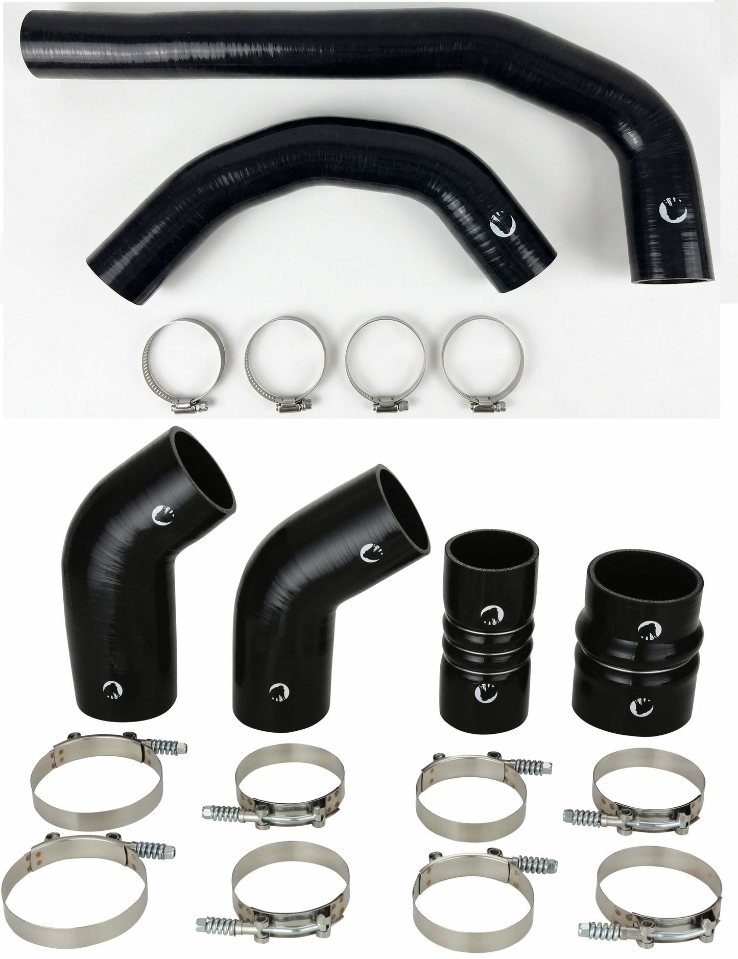 Heavy Duty Silicone Intercooler and Coolant Hose Kit Compatible With 2019-2026 Dodge Ram Cummins 2500 3500 6.7L Diesel - Black