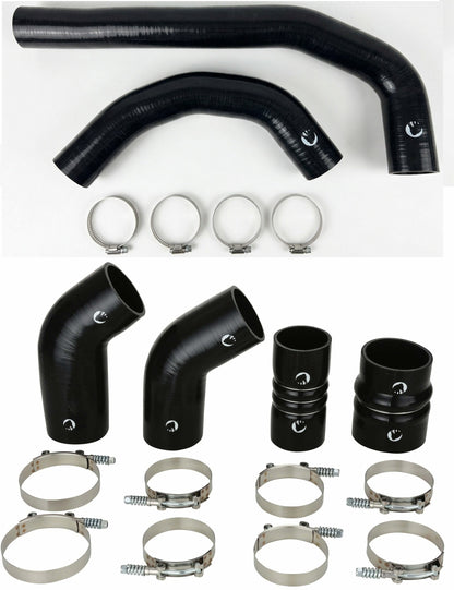 Heavy Duty Silicone Intercooler and Coolant Hose Kit Compatible With 2019-2026 Dodge Ram Cummins 2500 3500 6.7L Diesel - Black