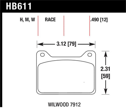 Hawk Wilwood 7912 DTC-30 Race Brake Pads