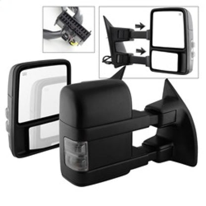 SPYDER xTune Ford SuperDuty 08-15 Extendable Heated Mirrors w/ LED Signal Smoke MIR-FDSD08S-PW-SM-SET 9935831