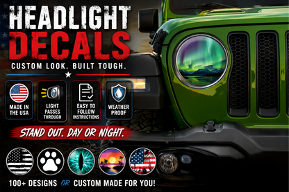 Northern lights eyes for a round headlight decal 65