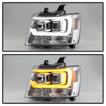 Spyder 07-14 Chevy Suburban/Tahoe V2 Projector Headlights LED Turn Sig Chrome PRO-YD-CSUB07V3-SB-C 5086235