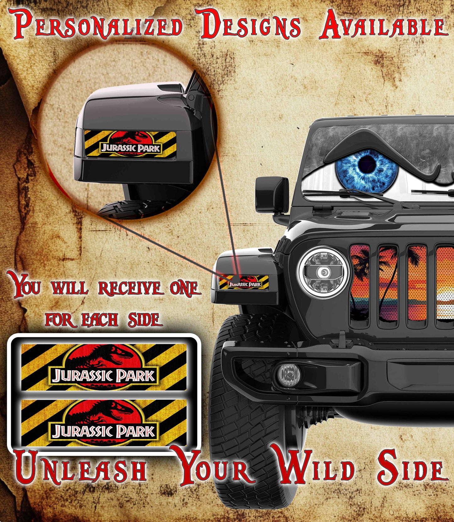 Dino park Jl and Gladiator Turn signal decal. 66