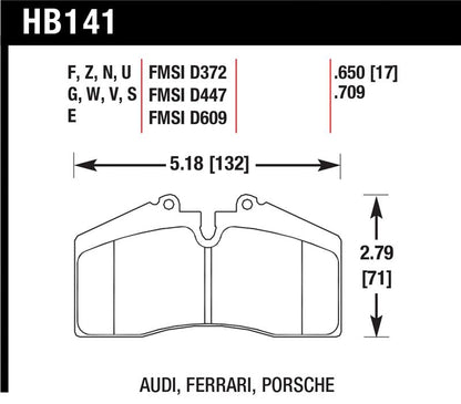 Hawk Audi/Porsche Rear AND ST-40 Performance Ceramic Street Brake Pads