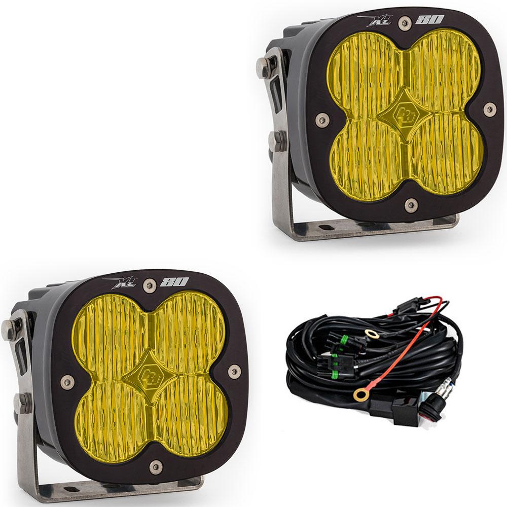 LED Light Pods Baja Amber Lens Wide Cornering Pattern Pair XL80 Series