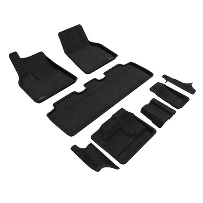 3D MAXpider 21-23 Tesla Model Y 7-Seat Elegant Floor Mat- Black 1St Row 2Nd Row 3Rd Row L1TL03604709