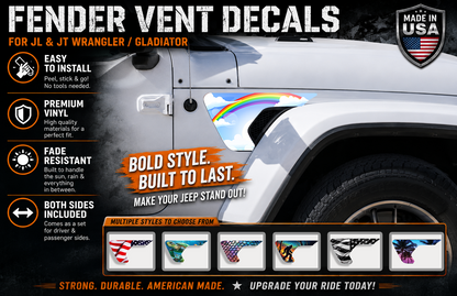 Rainbow sky fender vent for the JL or JT 2018 or newer 68