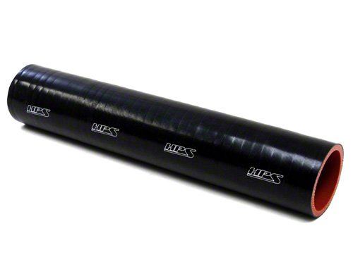 HPS 1-7/8" ID, 1 Foot Length, Silicone Straight Coupler Tube Hose, High Temp 4-ply Reinforced, Black, 48mm ID