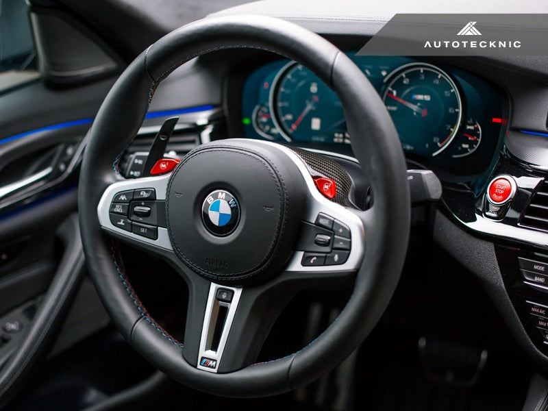 AutoTecknic Replacement Carbon Steering Wheel Top Cover - BMW F95 X5M | F96 X6M