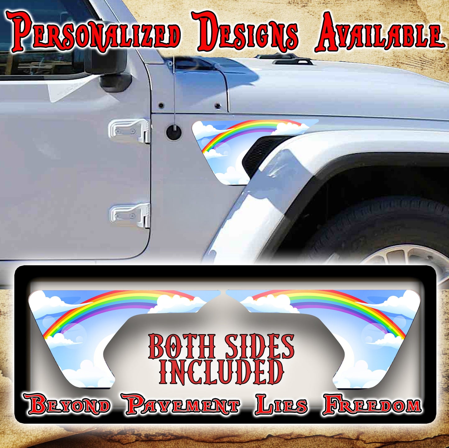 Rainbow sky fender vent for the JL or JT 2018 or newer 68