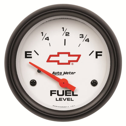 AutoMeter Gauge Fuel Level 2-5/8in. 0 Ohm(e) to 90 Ohm(f) Elec Chevy Red Bowtie White 5814-00406