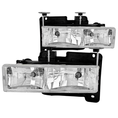 Anzo Chrome Crystal Headlights 1992-1999 Chevy Suburban
