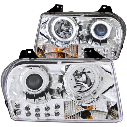 Anzo 2005-2010 Chrysler 300 Projector Headlights w/ Halo Chrome