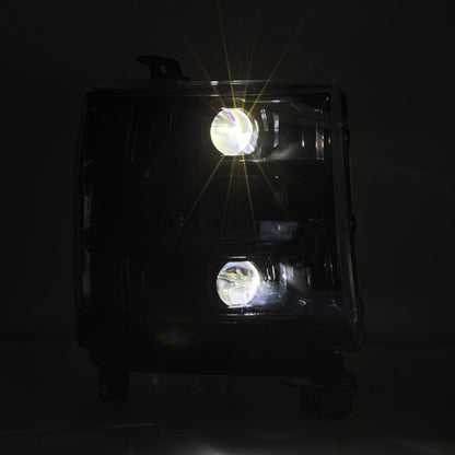 AlphaRex 16-18 Chevy 1500HD LUXX LED Proj Headlights Alpha-BK w/Seq Atv Lgt / SeqSig (Req PN 810023) 880233 *Discontinued