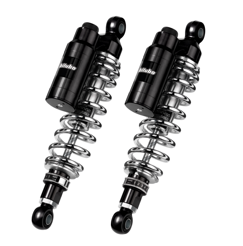 Bitubo Suspension Bitubo WMT1 Twinshocks Adj.: Spring Preload, Reb., Comp., Length 306mm, Piggyback Tank, Chr Edition HD050WMT13