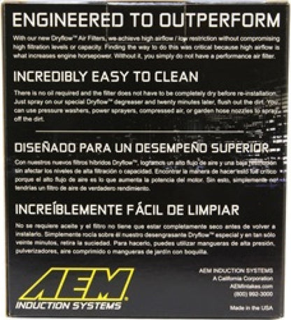 AEM Induction AEM Aif Filter, 3inFLG/ 5inOD/ 6-1/2inH Dry Flow 21-2036DK