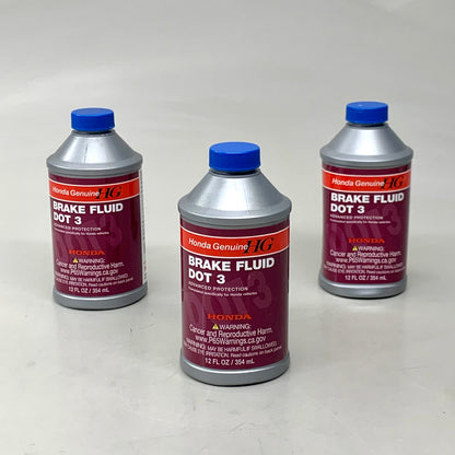 ZA@ HONDA (3 PACK) Genuine Dot 3 Brake Fluid Advanced Protection CU08740