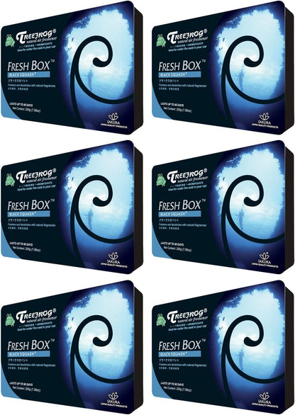 6 Pack Treefrog Xtreme Freshbox Air Freshener Black Squash Scent